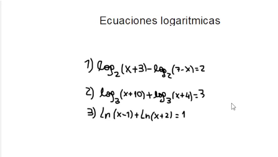 Ecuaciones logarítmicas.