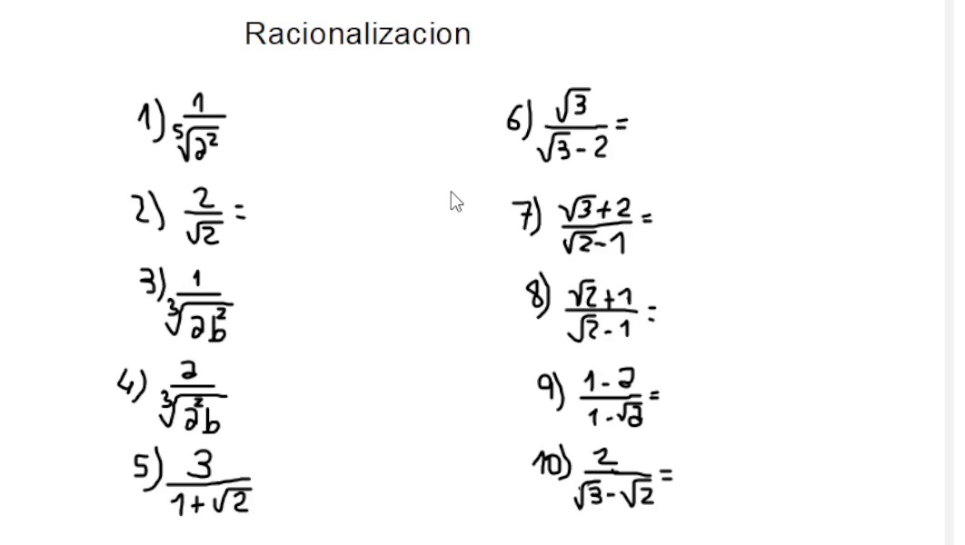ejercicios resueltos de racionalización